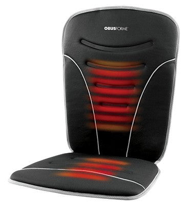 Obusforme Back And Seat Heated Car Cushion 12V Instant Heat With 3 Settings Auto Shut Off