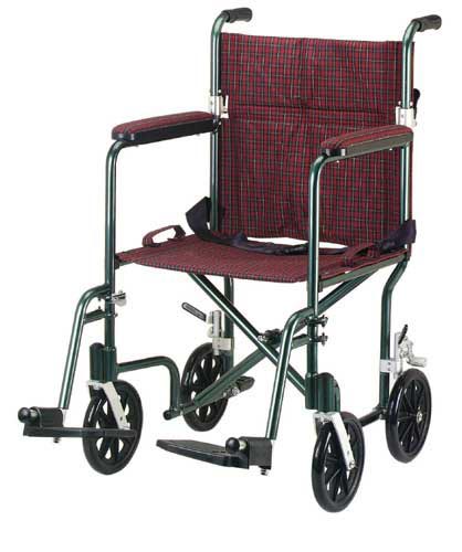 Transport Chair Aluminum9 Burgundy Green/Designer Fly-Wt