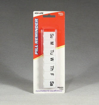 Seven Day Small Pill Box With Secure Snap Lids Braille Markings For Sight Impaired