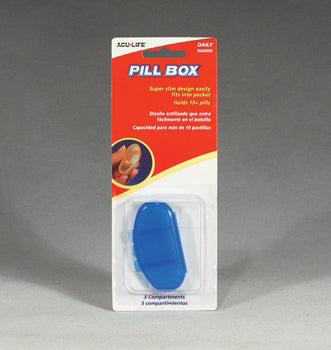 Acu-Life Pill Box Kidney Shaped 3 Compartments Slim