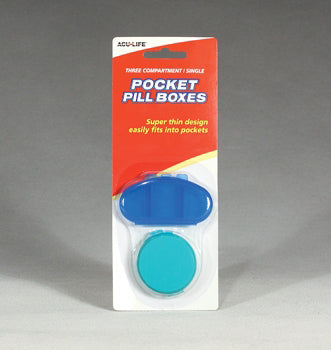 Acu-Life Pocket Pill Boxes Duo Round Pod And 3-Comp Kidney