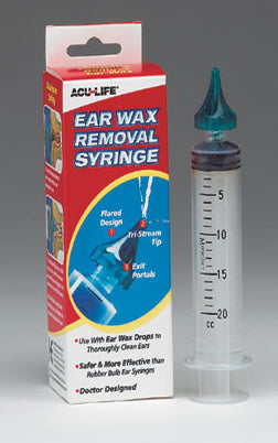 Acu-Life Ear Wax Removal Syringe 15 ml Tri-Stream Tip Flared Design Exit Portals Patented Doctor Design