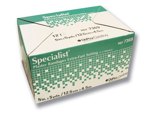 Specialist Plaster Bandages Extra Fast Setting 4 x 5 Yards Box of 12 for Uniform Cast Finish