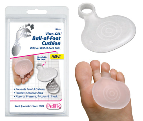 PediFix Visco-Gel Ball-Of-Foot Cushion Metatarsal Pad With Toe Loop - Large Right, Non-Adhesive