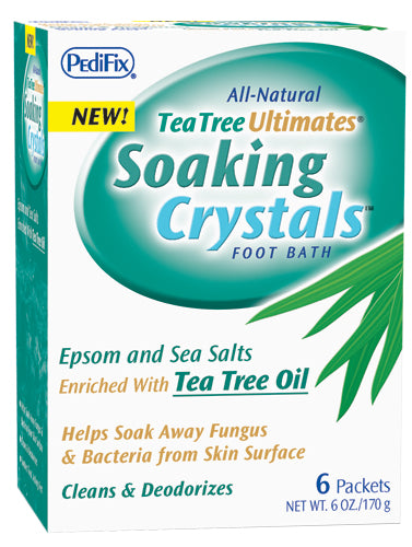 Pedifix Tea Tree Ultimates Soaking Crystals Foot Bath 6 Packets 1 Oz Each Enriched With Tea Tree Oil