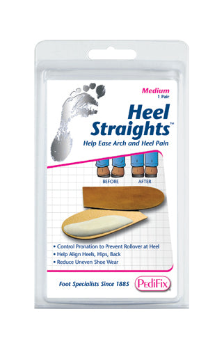 PediFix Heel Straights Medium Pair Self Adhesive Pronation Control Heel Pain Relief Pads