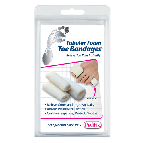 Tubular Foam Toe Bandage Medium Pack of 3