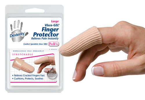 Dexterity Visco Gel Finger Protector Large Fabric Covered Cushions Soothes Cracked Skin Pain Relief