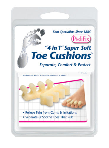 PediFix 4 In 1 Super Soft Toe Cushions Pair For Corns Irritations And Comfort For All
