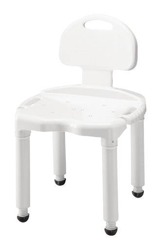 Carex Bath Bench With Back White 400 Lb Capacity