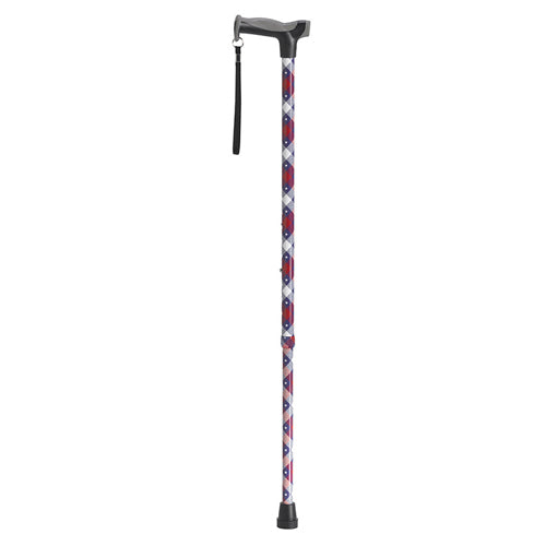 Patriotic Aluminum Cane With Flag Pattern, 30-39in