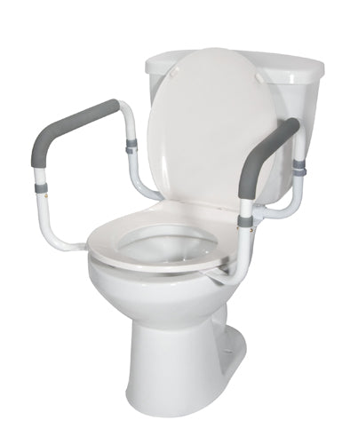 Toilet Safety Rail with Adjustable Handles 16-18 Inches and Soft Padded Grips