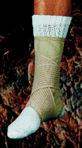 SportAid Double Strap Ankle Support Large 9.5-11 Beige Latex-Free Four-Way Stretch