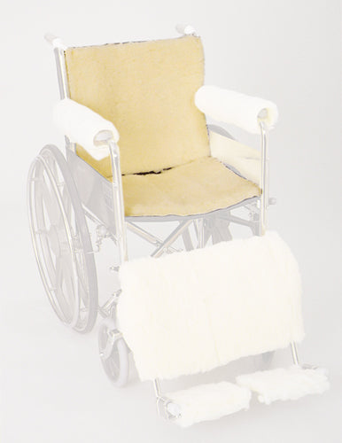 Synthetic Sheepskin Wheelchair Seat And Backrest Pads Fits 16-18 Inch Chairs Launderable Two Piece Set
