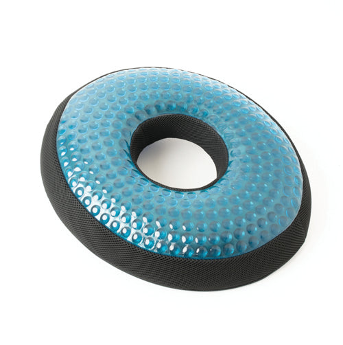 Blue Circular Gel Seat Cushion With Tailbone Support And Heat Reducing Pad Ergonomic