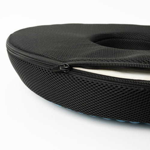 Blue Circular Gel Seat Cushion With Tailbone Support And Heat Reducing Pad Ergonomic