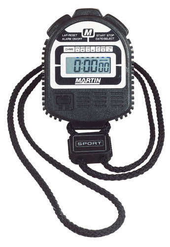 Martin 6 Function Digital Stopwatch With Split Timing Large LCD Display Back Clip
