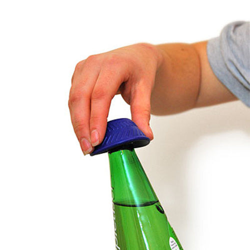 Blue Anti-Slip Bottle Opener With Rubber Grip For Easy Bottle Removal Durable Kitchen Bar Tool