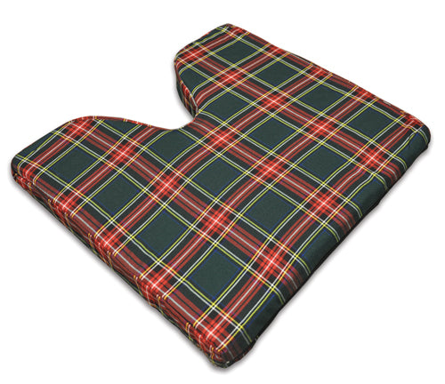 Coccyx Wheelchair Cushion 16x18x2 Fire-Retardant Foam Plaid Poly/Cotton Cover Medium Density