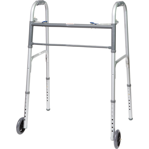 Bariatric 2-Button Walker, 5-Wheel, 500 Lb Capacity