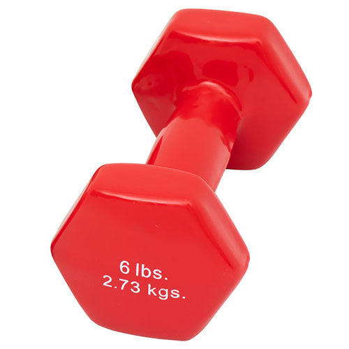  Dumbell Weight Color Vinyl Coated 6 Lb