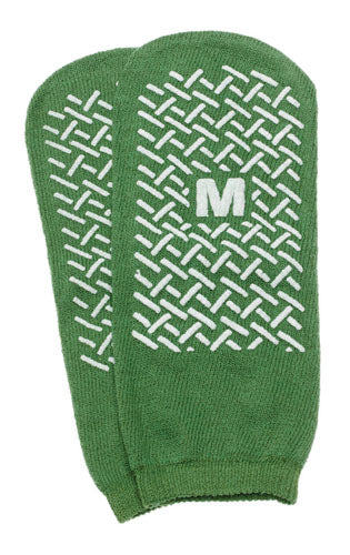  Slipper Socks Med Green Pair Men S 5-6 Wms 6-7 Child 7-11