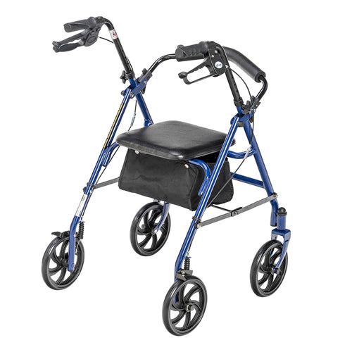 4 Wheel Steel Rollator W/7  Casters & Basket- Loop-blue