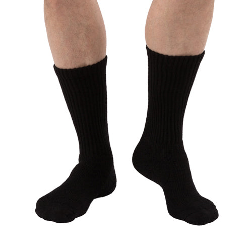 Sensifoot Crew Socks Black Small