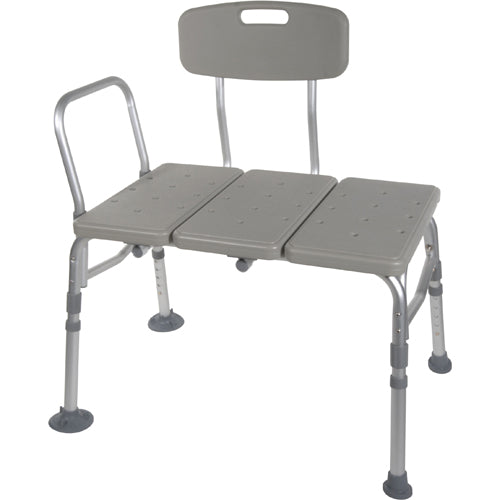  Transfer Bench Plastic (Drive) 3-Section And Backrest-Gray