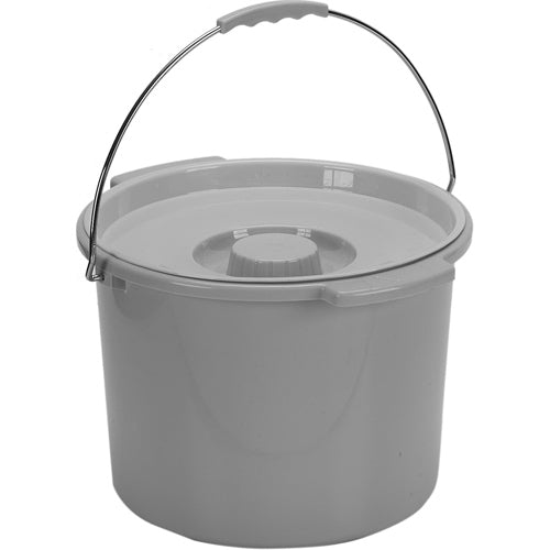  Commode Pail With Lid 12 Quart Gray