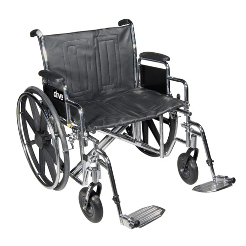 Wheelchair Std Dual-axle 24  W/rem Full Arms & Elev Legrest