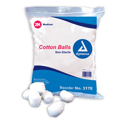 Cotton Balls Non Sterile Medium Pk/2000
