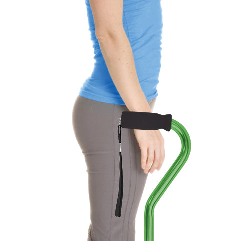 Cane  Offset  Blue Jay Green With Foam Handle