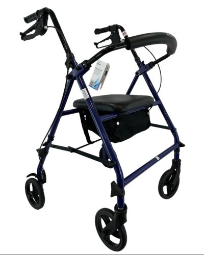 Roll With Me Steel Rollator W/6  Wheels  K/d  Blue  Each
