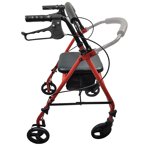 Roll With Me Steel Rollator W/6  Wheels  K/d  Red