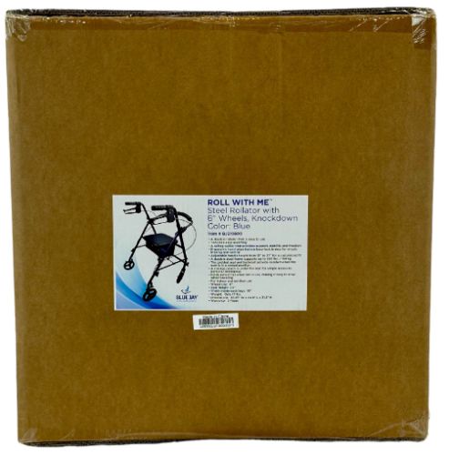 Roll With Me Aluminum Rollator W/6  Wheels  Blue