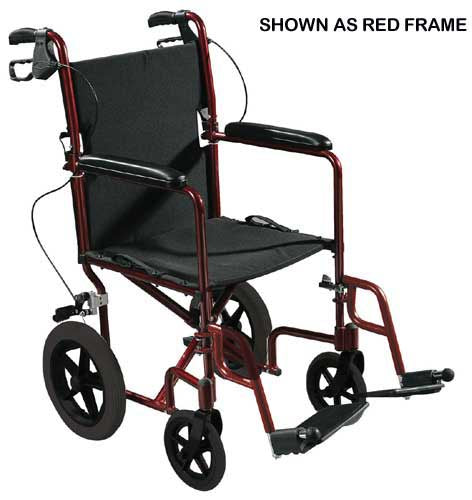  Expedition Aluminum Transport Chair W/Loop Locks 19 Blue