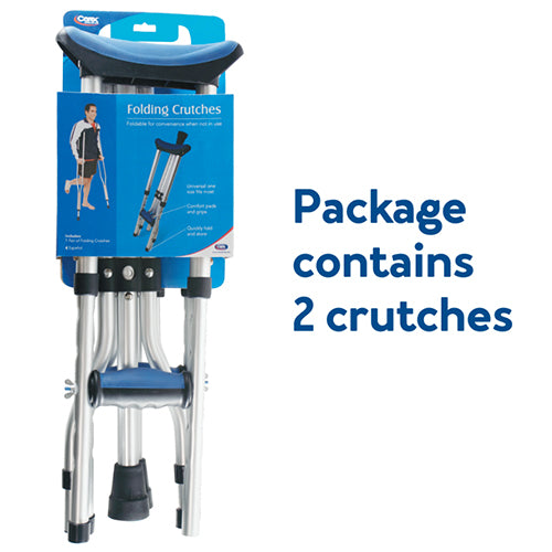 Carex Folding Crutches  Pair Universal Size
