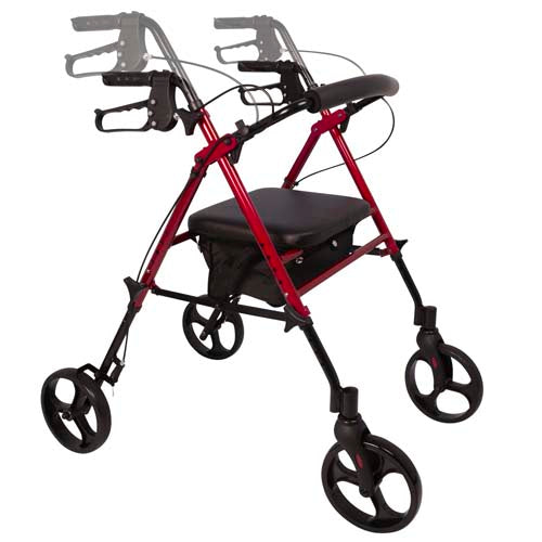  Rollator Aluminum Height Adjustable Burgundy