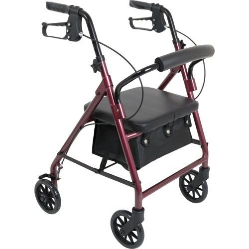  Rollator Junior Aluminum 6 Wheels Burgundy