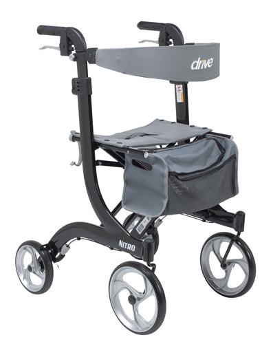 Nitro Aluminum Rollator  Black Tall Height W/10  Casters