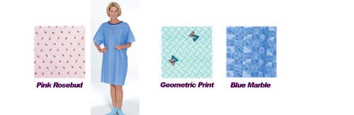  Tie-Back Adult Gown Geometric Print